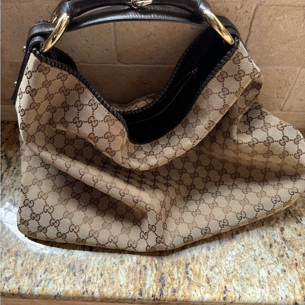 Gucci Monogram Large Horsebit Chain Hobo